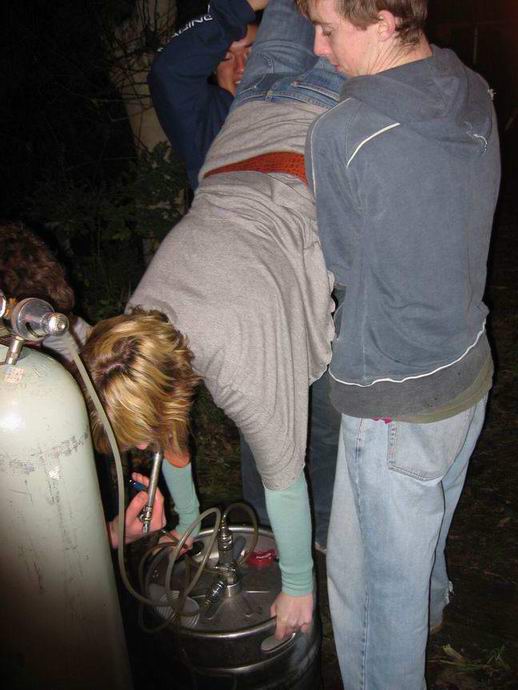 keg stand kegstand beerbong demonstrating fiona skill certified strength